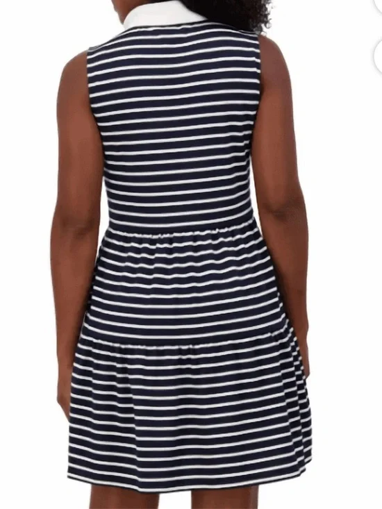 NAUTICA JEANS Blue White Tiered Collar Nautical Midi Dress Size XXL - Picture 3 of 10